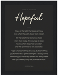 Hopeful Word of Intention Framed print 13x18 cm / 5x7″ Black frame Carbon paper