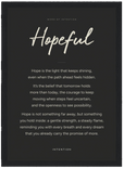 Hopeful Word of Intention Framed print 21x29.7 cm / 8x12" Black frame Carbon paper