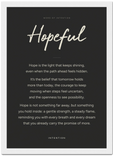 Hopeful Word of Intention Framed print 21x29.7 cm / 8x12" White frame Carbon paper