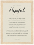 Hopeful Word of Intention Framed print 21x29.7 cm / 8x12" Wood frame Linen paper