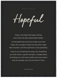 Hopeful Word of Intention Framed print A3 (29.7 x 42 cm) Black frame Carbon paper