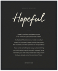 Hopeful Word of Intention Framed print 40x50 cm / 16x20″ Black frame Carbon paper