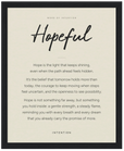 Hopeful Word of Intention Framed print 40x50 cm / 16x20″ Black frame Linen paper