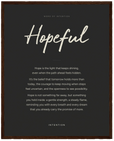 Hopeful Word of Intention Framed print 40x50 cm / 16x20″ Dark wood frame Carbon paper