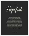 Hopeful Word of Intention Framed print 40x50 cm / 16x20″ White frame Carbon paper
