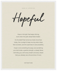 Hopeful Word of Intention Framed print 40x50 cm / 16x20″ White frame Linen paper