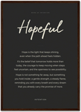 Hopeful Word of Intention Framed print A2 (42 x 59.4 cm) Dark wood frame Carbon paper