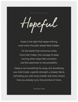 Hopeful Word of Intention Framed print A2 (42 x 59.4 cm) White frame Carbon paper