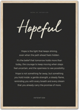 Hopeful Word of Intention Framed print A2 (42 x 59.4 cm) Wood frame Carbon paper