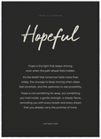 Hopeful Word of Intention Framed print 50x70 cm / 20x28″ Black frame Carbon paper