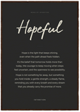 Hopeful Word of Intention Framed print A1 (59.4 x 84.1 cm) Dark wood frame Carbon paper