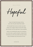 Hopeful Word of Intention Framed print A1 (59.4 x 84.1 cm) Dark wood frame Linen paper