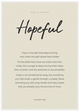 Hopeful Word of Intention Framed print A1 (59.4 x 84.1 cm) White frame Linen paper