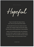 Hopeful Word of Intention Framed print 70x100 cm / 28x40″ Black frame Carbon paper