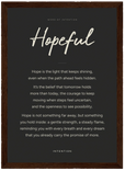 Hopeful Word of Intention Framed print 70x100 cm / 28x40″ Dark wood frame Carbon paper