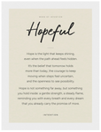 Hopeful Word of Intention Framed print 70x100 cm / 28x40″ White frame Linen paper