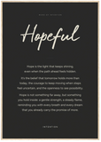 Hopeful Word of Intention Framed print 70x100 cm / 28x40″ Wood frame Carbon paper