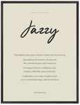 Jazzy Word of Intention Framed print 60x80 cm / 24x32″ Black frame Linen paper