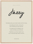 Jazzy Word of Intention Framed print 60x80 cm / 24x32″ Wood frame Linen paper