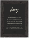 Jazzy Word of Intention Framed print 13x18 cm / 5x7″ Black frame Carbon paper