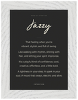 Jazzy Word of Intention Framed print 13x18 cm / 5x7″ White frame Carbon paper