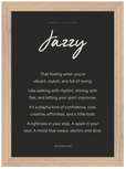 Jazzy Word of Intention Framed print 21x29.7 cm / 8x12" Wood frame Carbon paper