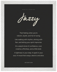Jazzy Word of Intention Framed print 30x40 cm / 12x16″ White frame Carbon paper