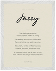 Jazzy Word of Intention Framed print 30x40 cm / 12x16″ White frame Linen paper