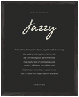 Jazzy Word of Intention Framed print 40x50 cm / 16x20″ Black frame Carbon paper