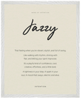 Jazzy Word of Intention Framed print 40x50 cm / 16x20″ White frame Linen paper
