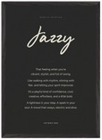 Jazzy Word of Intention Framed print A2 (42 x 59.4 cm) Black frame Carbon paper