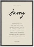 Jazzy Word of Intention Framed print 50x70 cm / 20x28″ Black frame Linen paper