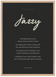 Jazzy Word of Intention Framed print 50x70 cm / 20x28″ Wood frame Carbon paper
