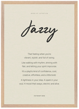 Jazzy Word of Intention Framed print 50x70 cm / 20x28″ Wood frame Linen paper