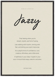 Jazzy Word of Intention Framed print 70x100 cm / 28x40″ Black frame Linen paper
