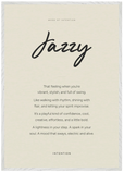 Jazzy Word of Intention Framed print 70x100 cm / 28x40″ White frame Linen paper