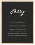 Jazzy Word of Intention Framed print 30x40 cm / 12x16″ Wood frame Carbon paper
