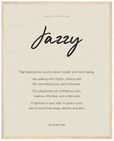 Jazzy Word of Intention Framed print 40x50 cm / 16x20″ Wood frame Linen paper