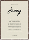 Jazzy Word of Intention Framed print 50x70 cm / 20x28″ Dark wood frame Linen paper