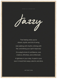 Jazzy Word of Intention Framed print 50x70 cm / 20x28″ Wood frame Carbon paper