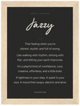 Jazzy Word of Intention Framed print A1 (59.4 x 84.1 cm) Wood frame Carbon paper
