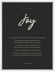 Joy Word of Intention Framed print 60x80 cm / 24x32″ White frame Carbon paper