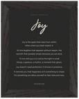 Joy Word of Intention Framed print 60x80 cm / 24x32″ Black frame Carbon paper