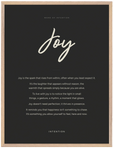 Joy Word of Intention Framed print 60x80 cm / 24x32″ Wood frame Carbon paper