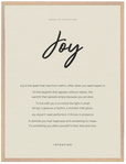 Joy Word of Intention Framed print 60x80 cm / 24x32″ Wood frame Linen paper