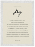Joy Word of Intention Framed print 21x29.7 cm / 8x12" White frame Linen paper