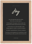 Joy Word of Intention Framed print 21x29.7 cm / 8x12" Wood frame Carbon paper
