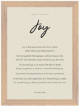 Joy Word of Intention Framed print 21x29.7 cm / 8x12" Wood frame Linen paper