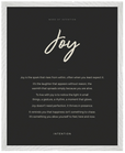 Joy Word of Intention Framed print 40x50 cm / 16x20″ White frame Carbon paper