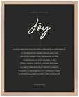 Joy Word of Intention Framed print 40x50 cm / 16x20″ Wood frame Carbon paper